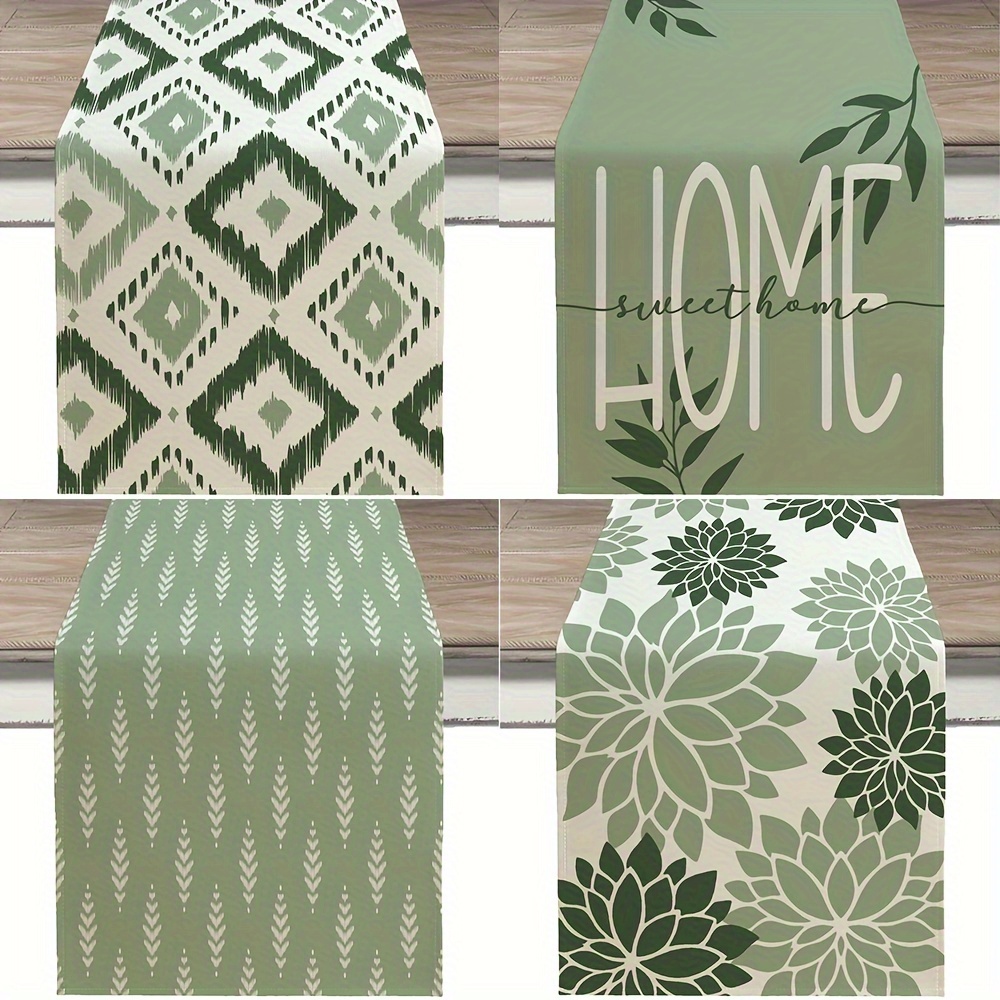 Office Furniture Hon - 1pcBohemian Style Green Floral Kitche Table