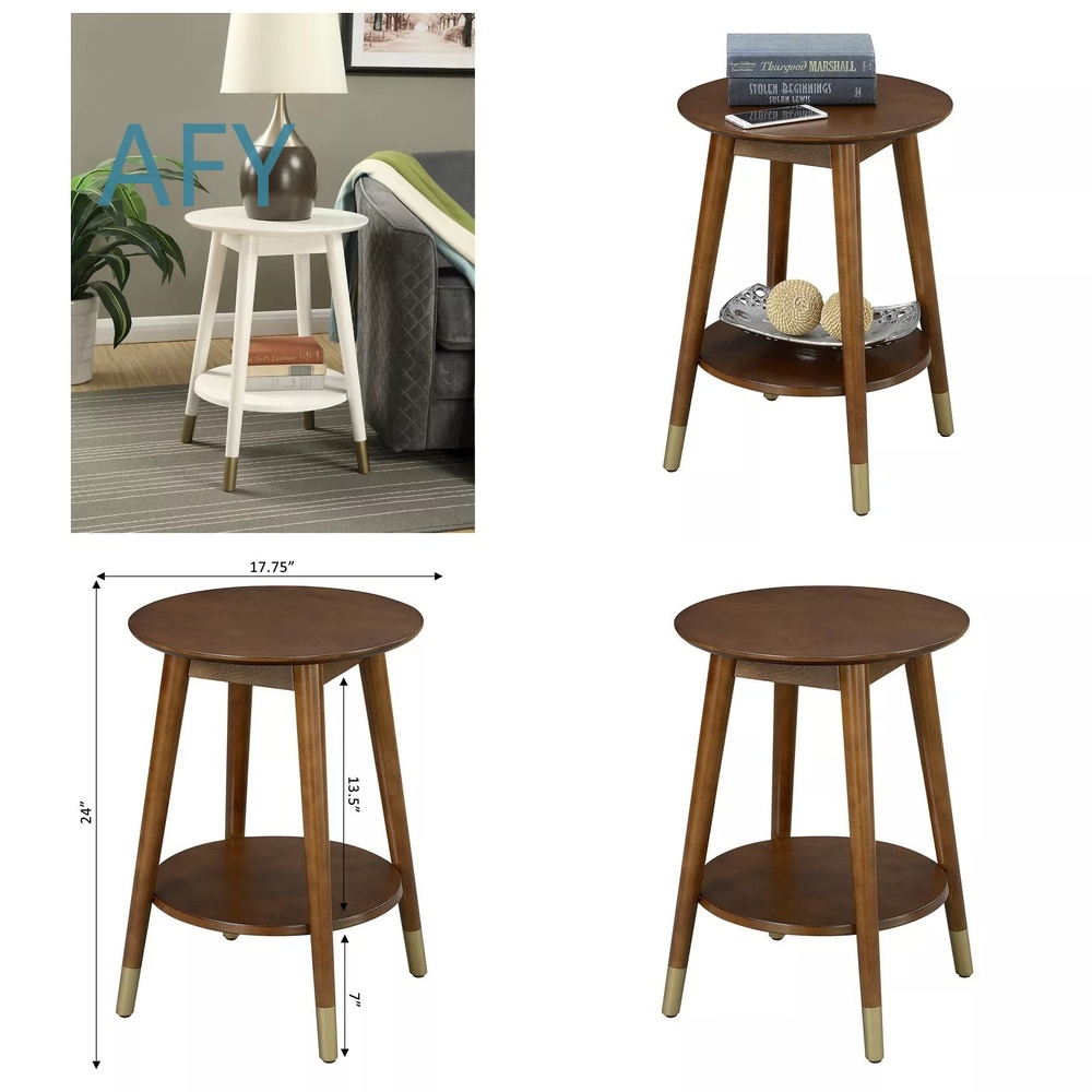 Office Furniture Ikea - Wooden Side Table with Bottom Storage