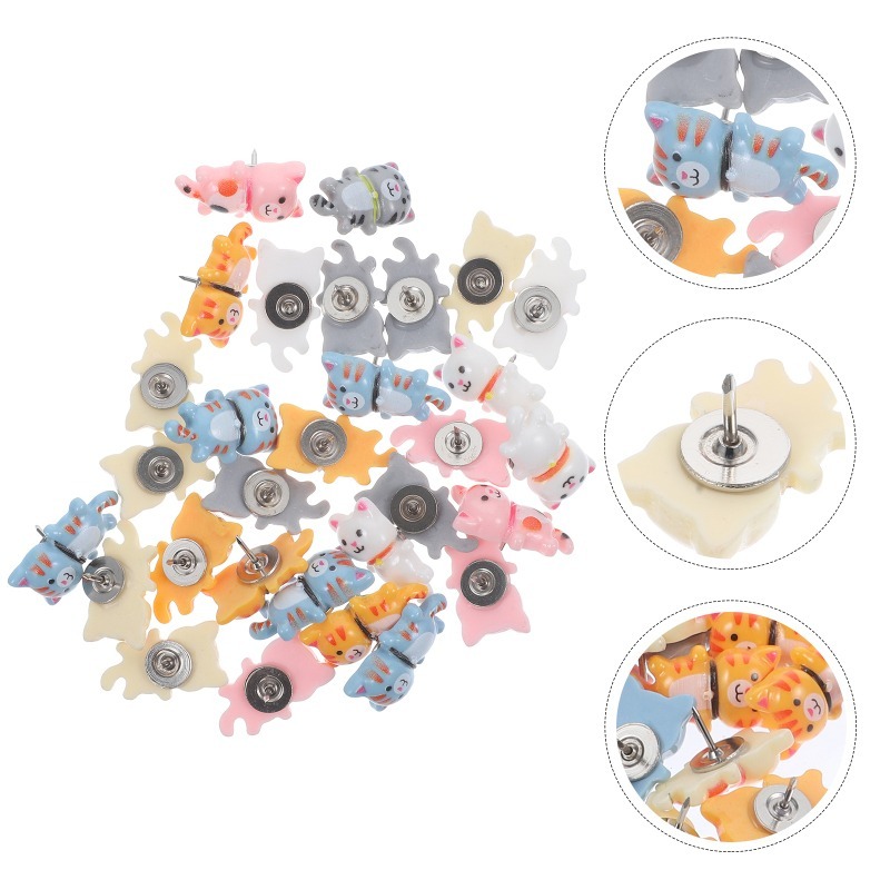 20Pcs Cute Resin Cat Push Pins - огляд і ціна Office Furniture Online