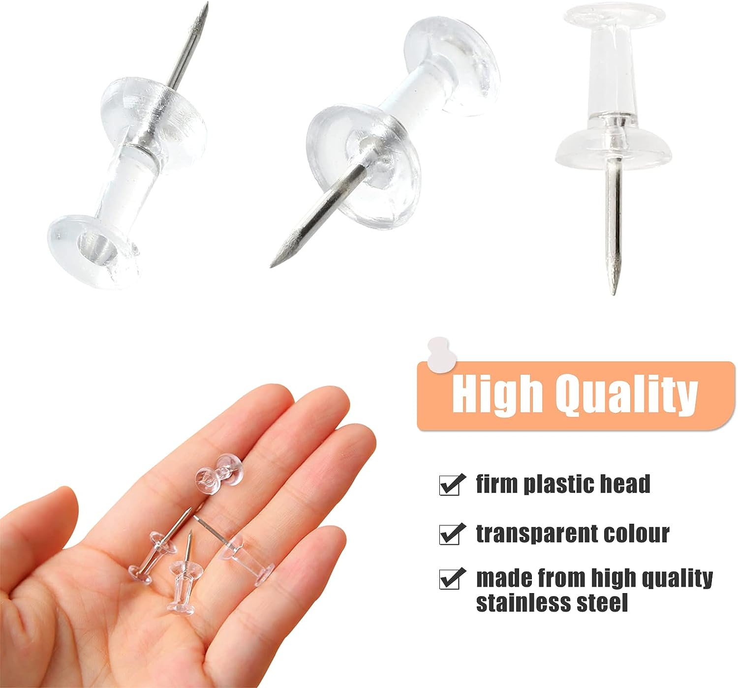 50/100Pcs Push Pins Transparen - огляд і ціна Office Furniture Online