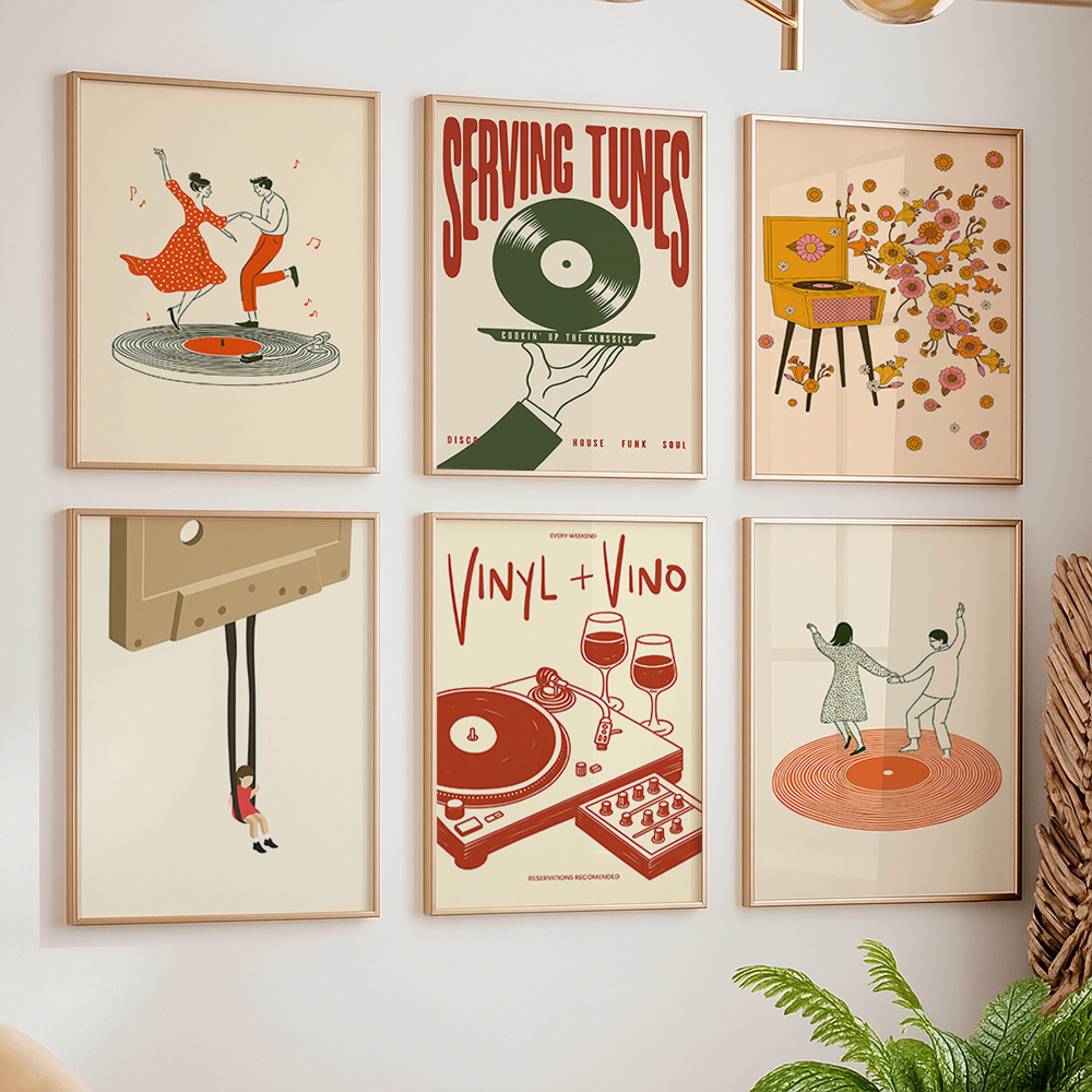 1pc Vintage Music Canvas Poste - огляд і ціна Office Furniture And Design
