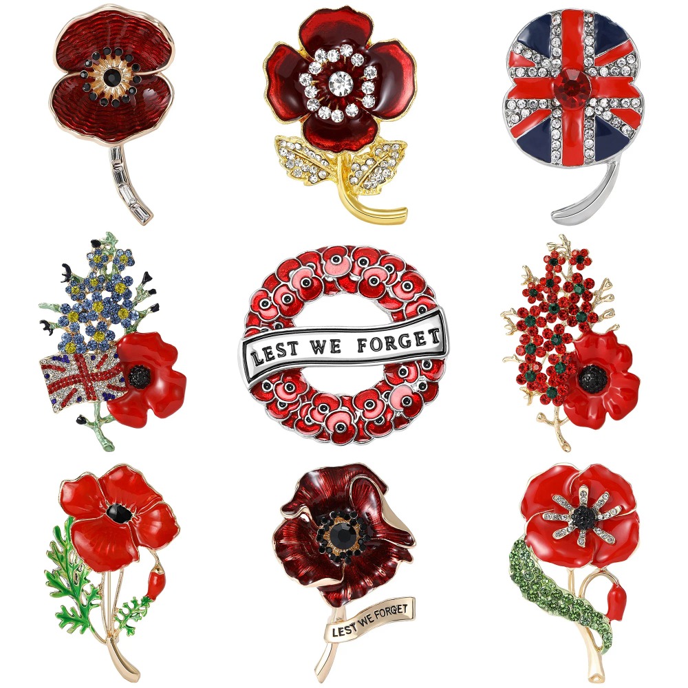 1PC Enamel Poppy Flower Wreath - огляд і ціна Office Furniture Hon