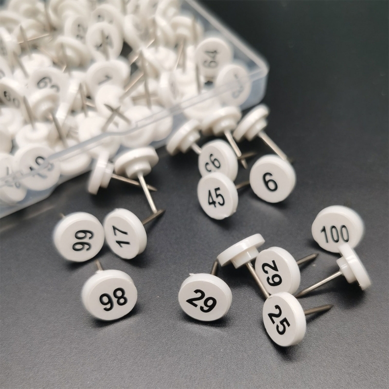 100Pcs Round Numbered Pushpins - огляд і ціна Office Furniture Online